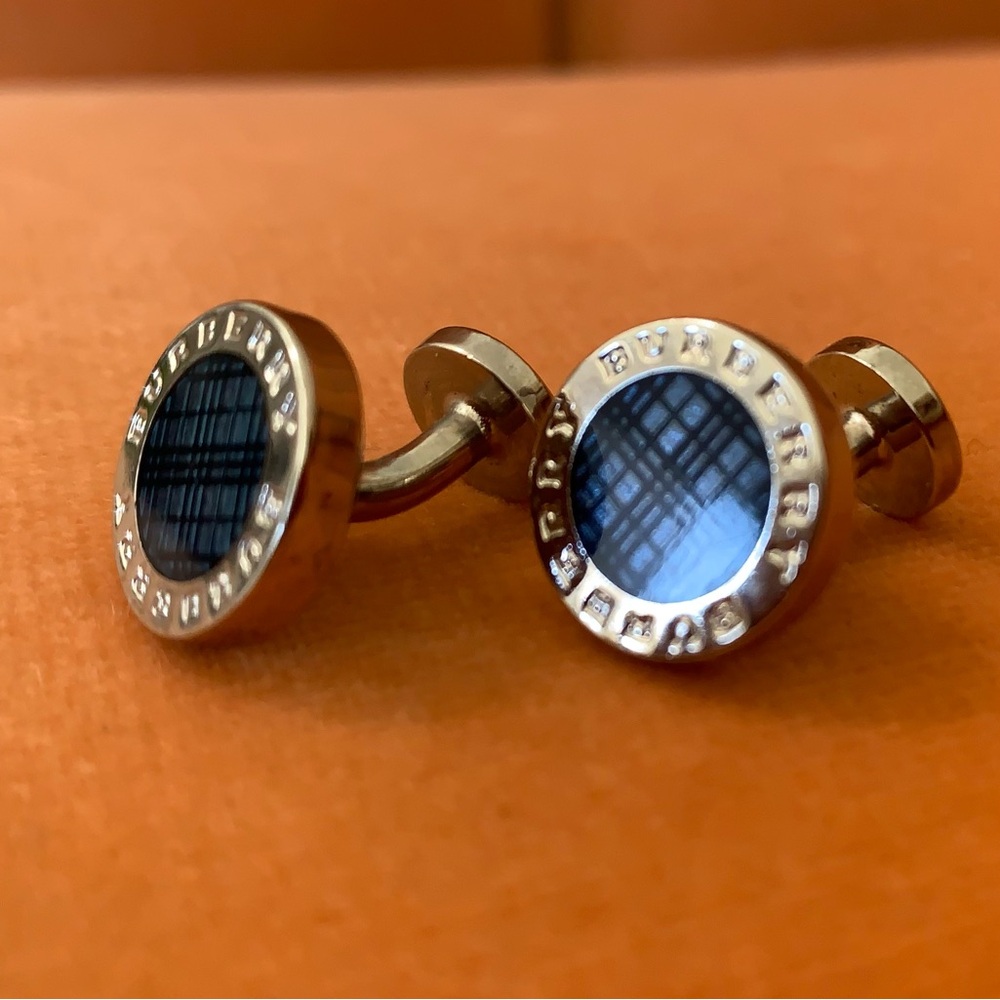 Burberry Silver and Blue Cufflinks